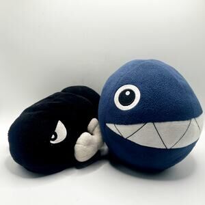 Super Mario Bros Little Buddy Chain Chomp and Bullet Bill Nintendo Plush Pair